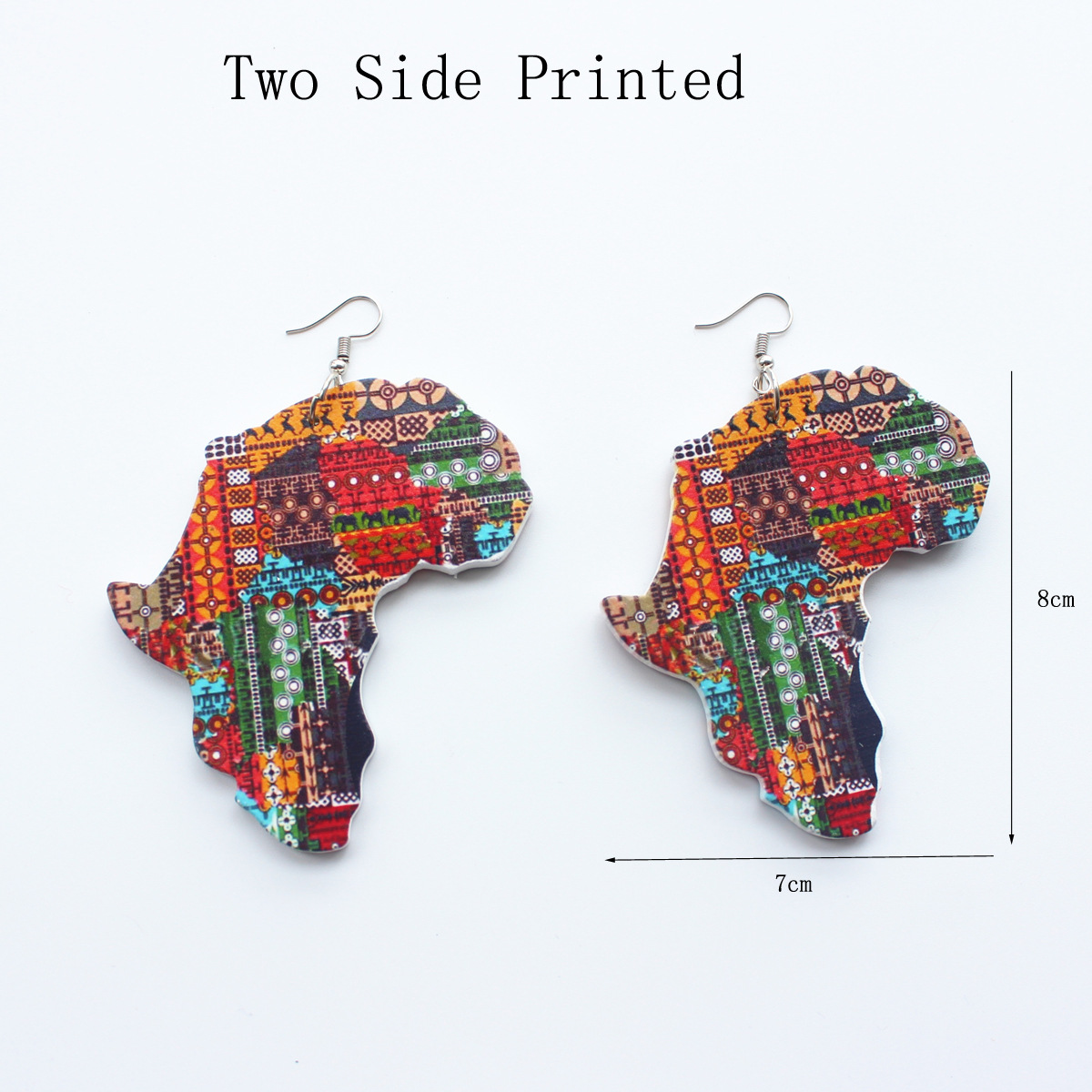 Fashion Engraving Printing Painted Wooden Earrings display picture 1