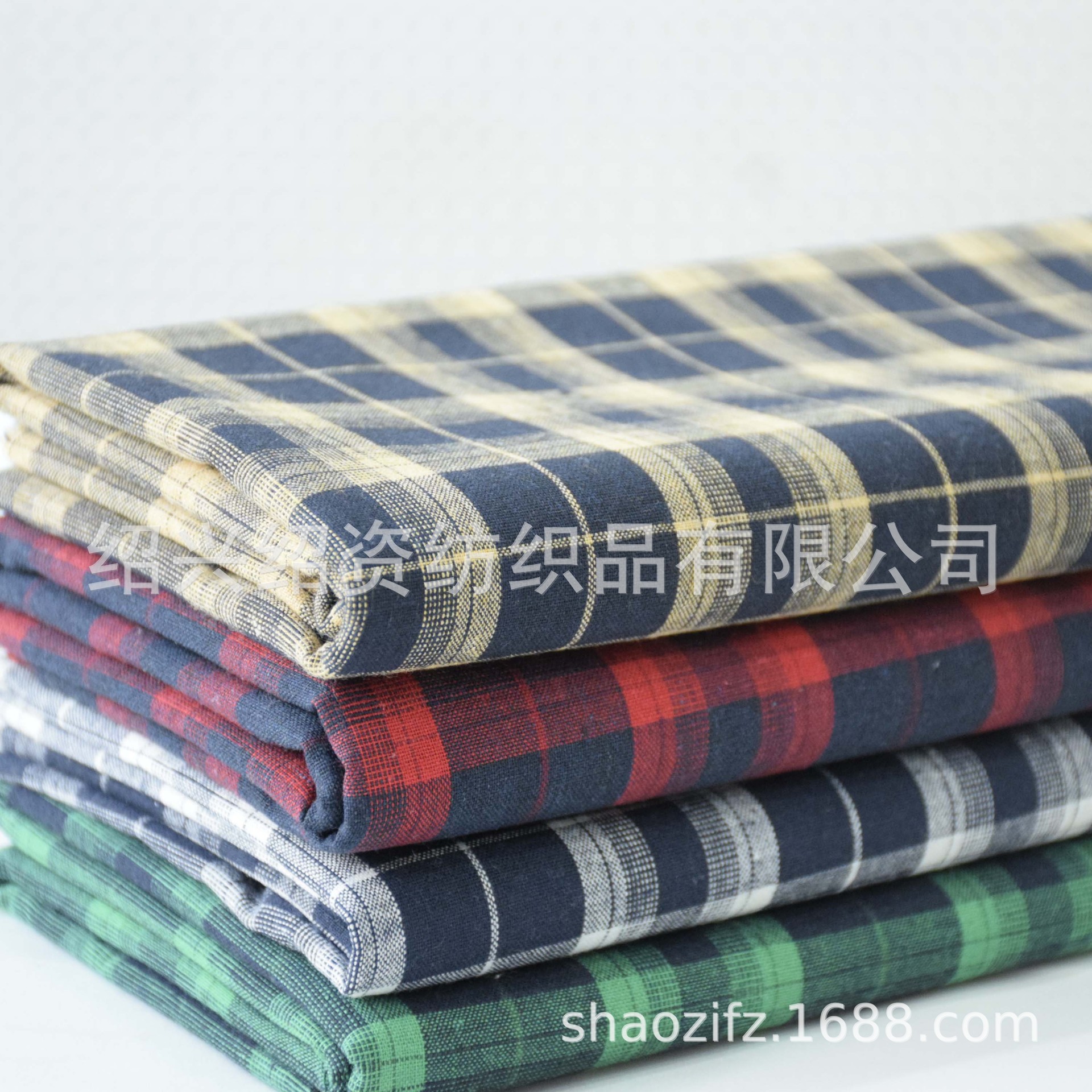 涤棉磨毛色织梭织格子衬衣西服套装连衣裙休闲服鞋帽箱包时装面料