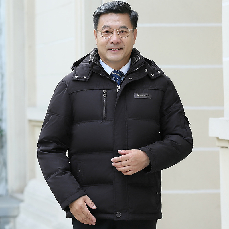 Autumn and winter new pattern Middle and old age Down Jackets man thickening Hooded Dad installed the elderly Loose money Down coat wholesale