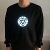 2020新款声控发光卫衣男长袖T恤男士圆领纯棉运动休闲闪光卫衣