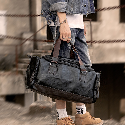 Manufacturer 23 new models men's bags fitness bags shoulder crossbody bag men's handbag trendy PU leather large capacity travel bag