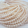 Freshwater breeding pearl 5-6A1AA round basically no-time pearl necklace business gift hfy1449