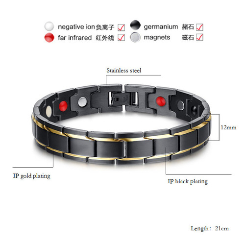 European and American pure titanium bracelets and bangles, wholesale magnetic titanium germanium titanium steel chains, pure red copper stainless steel chain manufacturer