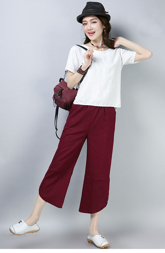 new style cotton linen wide-leg pants NSJR36708