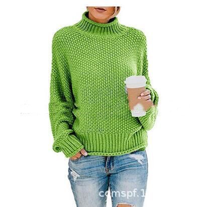 Suéter de Punto Holgado con Cuello Alto para Mujer, Otoño/Invierno 2025, Nuevo en Amazon y Wish, Estilo Europeo y Americano