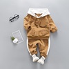 Spring cartoon children's clothing, set with letters, cap with hood for boys, sweatshirt, wholesale, children's clothing