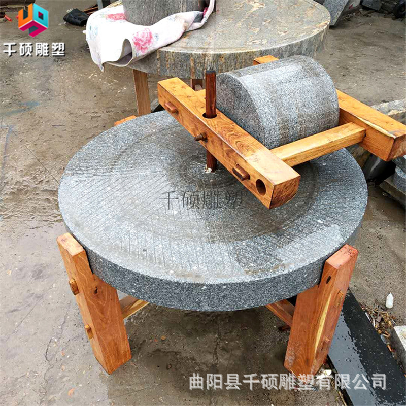 现货花岗岩仿古石磨石材雕刻做旧石碾子石雕碾盘庭院景观装饰摆件-阿里巴巴