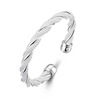 Silver bracelet, woven jewelry with pigtail