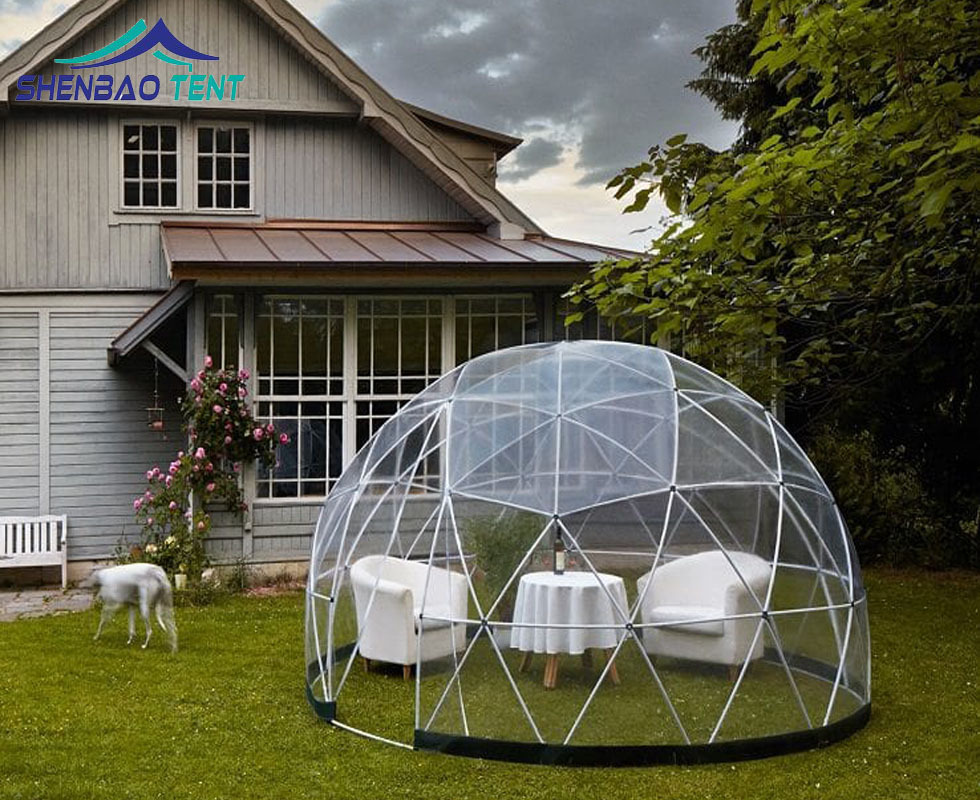 透明PVC自家院子休闲活动篷房 圆顶看星星聚餐镀锌骨架球形帐篷