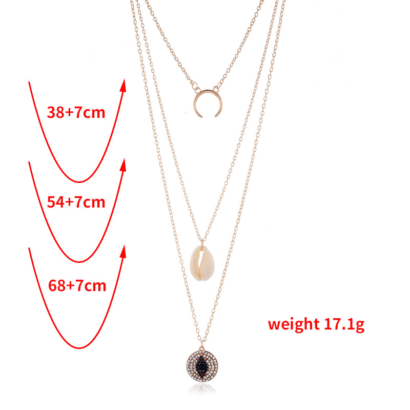 Fashion Irregular Geometric Polygon Alloy Multilayer Shell Conch Beach Wind Necklace display picture 1