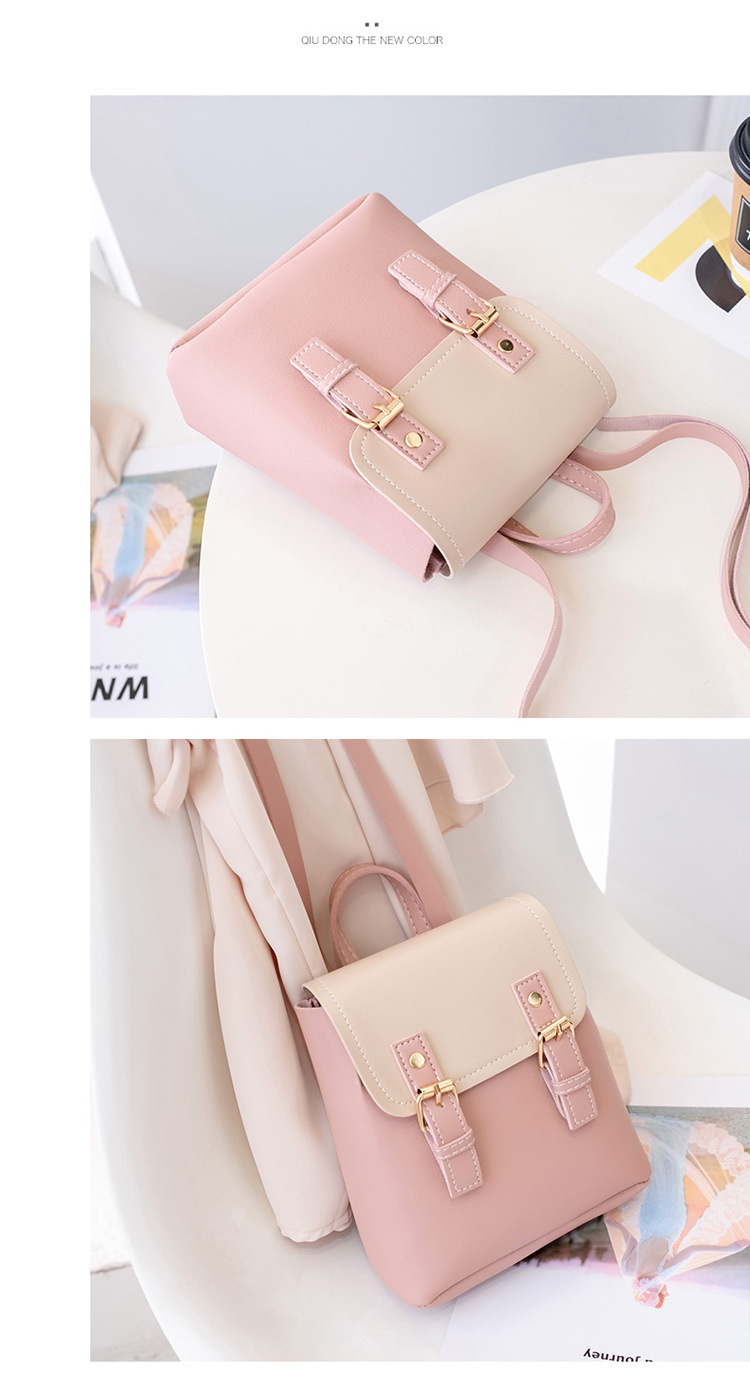 132g Weight Flip Cover Closure Type Double Shoulder Straps Strap Type Flap Backpack Bags Type Daily, Street Occasion Pu Leather Material Women's Backpack Backpack Color Block Pattern All Seasons Season Women's Gender Streetwear Style Square Shape Medium Size Women's Medium Pu Leather Color Block Streetwear Square Flip Cover Flap Backpack 6