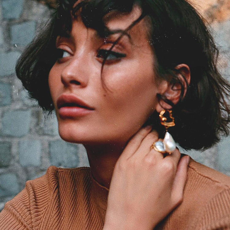 Wedding, Party, Birthday Occasion Freshwater Pearl, Copper Material 1 Pair Simple Style Waves Plating Freshwater Pearl Copper Drop Earrings