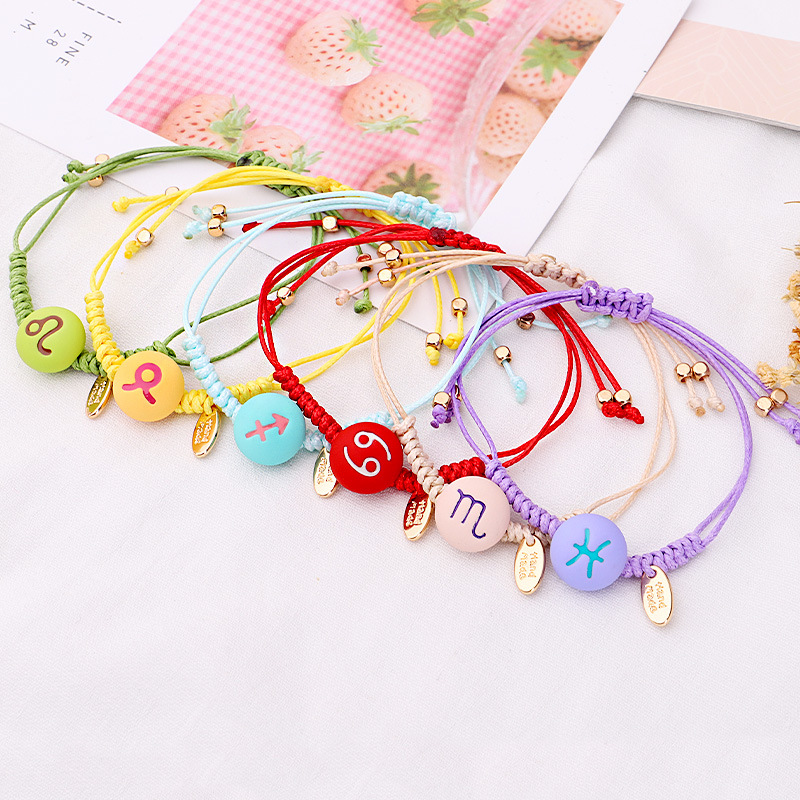Fashion Constellation Wax line Braid Womenu0027S Bracelets 1 Piece