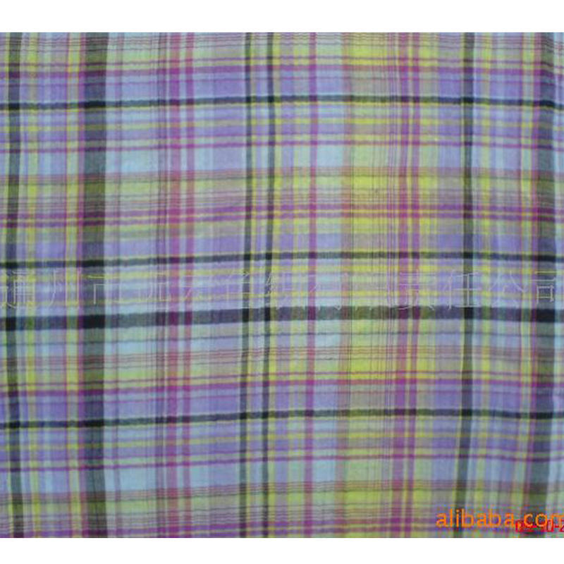 供应巴厘纱色织布  色织格布  时装面料