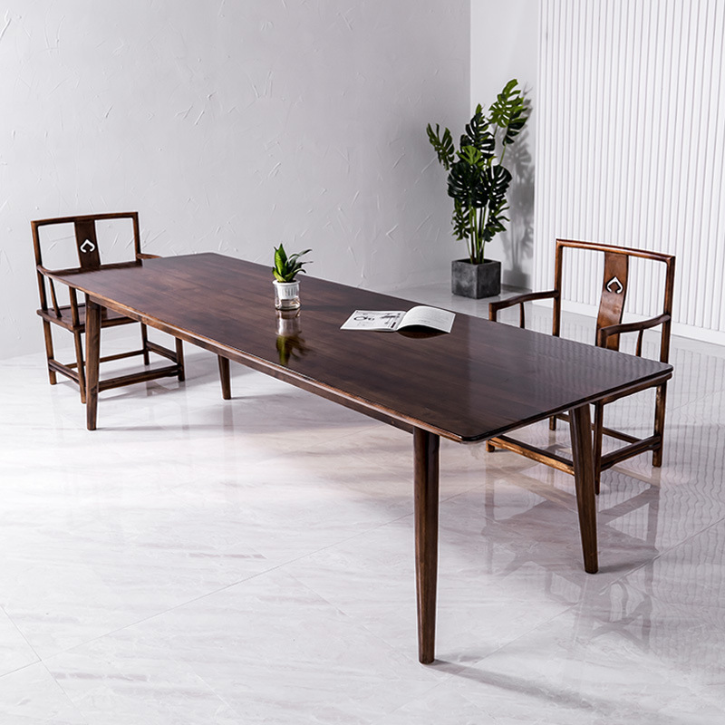 Chinese style solid wood Conference table Simplicity modern rectangle desk Large table Log negotiating table Long table workbench