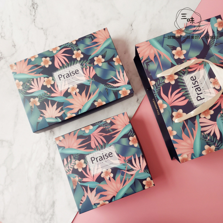 新款森系花茶通用礼品盒燕窝包装盒 红糖喜糖伴手礼包装盒定做