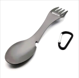 Portable Titanium Alloy Multi-Function Fork for Outdoor Picnic