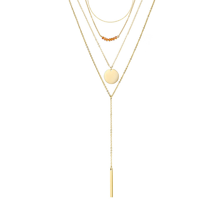 Einfache Geometrische Lange Halskette Aus Titanstahl display picture 4