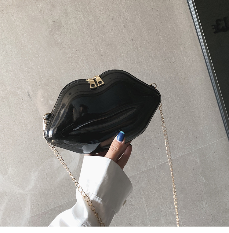 2024 nueva tendencia de moda labio personalizado para niñas cadena de cuero lacado bolso de hombro tipo bandolera_voghion.com