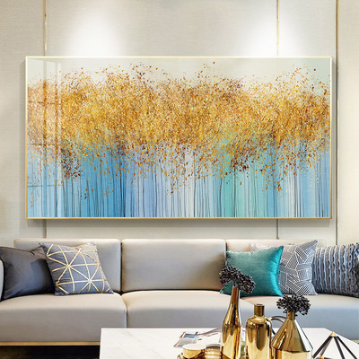 现代简约客厅装饰画北欧田园风家居挂画沙发背景金色壁画抽象大气
