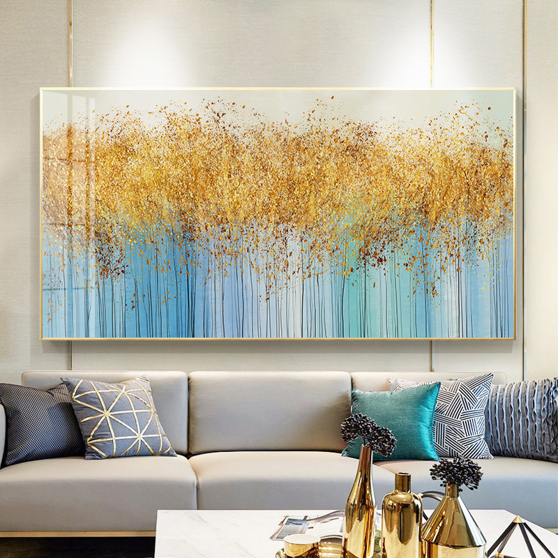 现代简约客厅装饰画北欧田园风家居挂画沙发背景金色壁画抽象大气