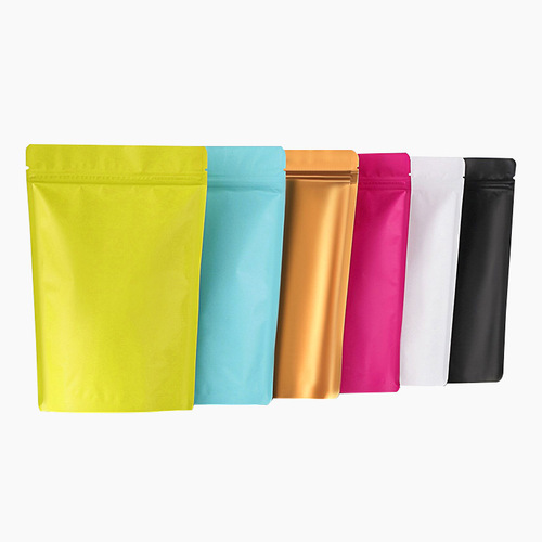 Colored ziplock bag frosted aluminum foil stand-up bag food tea sealed bag fish bait powder plastic packaging bag
