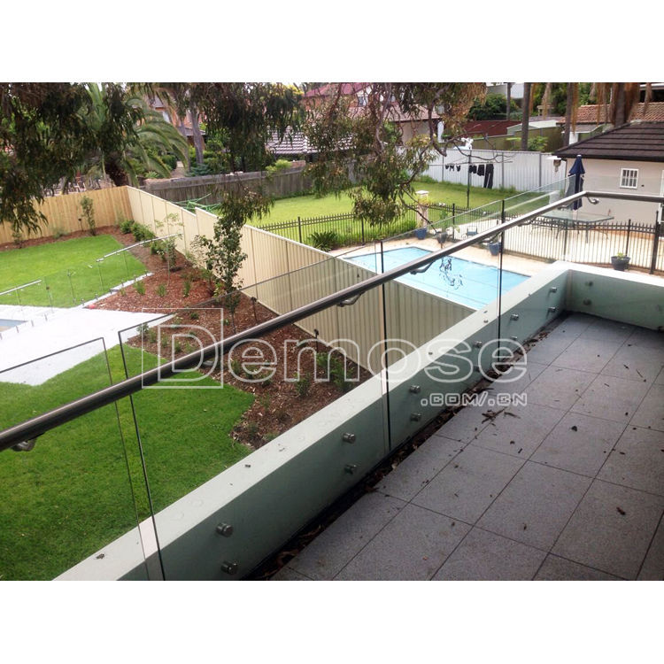 广东出口钢化玻璃扶手栏杆 户外台阶楼梯防护栏  室内不锈钢栏