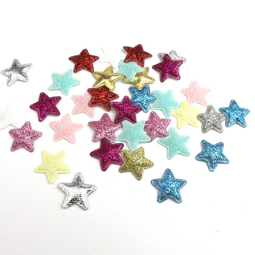 Gold powder cloth five-pointed star children's DIY hair accessories hairpin accessories ultrasonic embossing headband gift decoration material