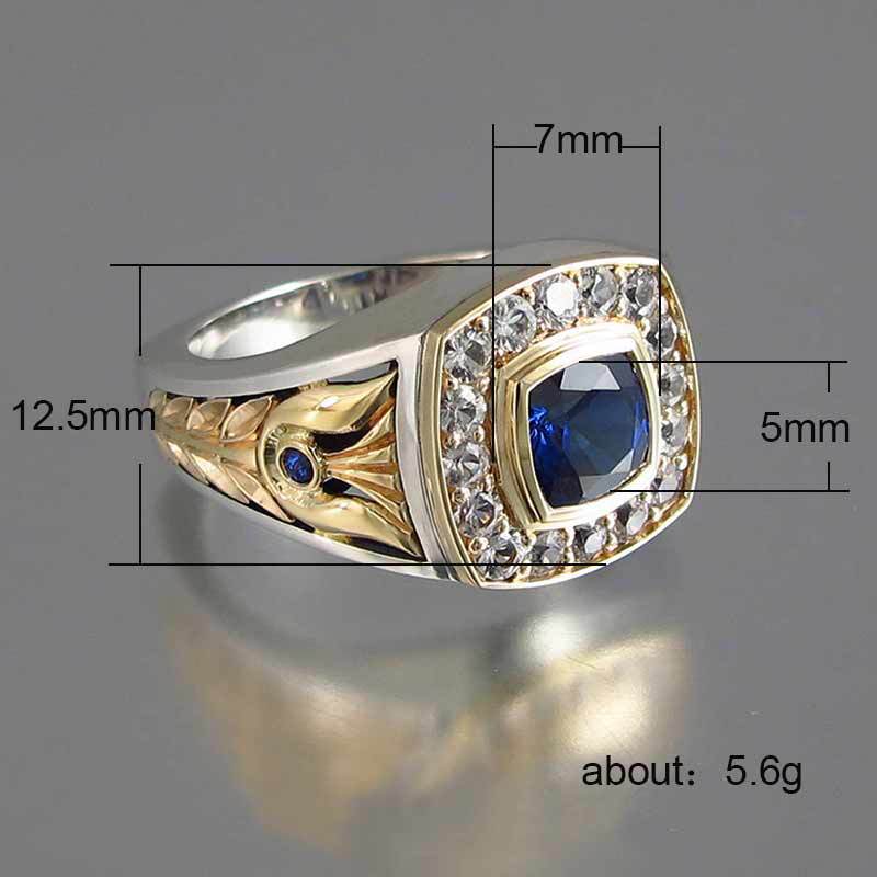 New Jewelry Retro Fashion Two-color Copper Inlaid Zircon Men's Ring Wholesale display picture 1