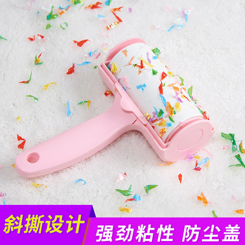 Factory wholesale roller brush with cover hair stick handle pet hair remover dust paper clothes dust sticky hair paper