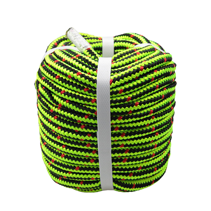 黑绿带红款 定位锚绳/户外攀岩/高空作业装备 十六股编织绳锚绳