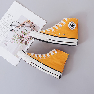 帝星2019新款高帮帆布鞋女1970S经典复刻纯色女鞋高帮一件代发|ms