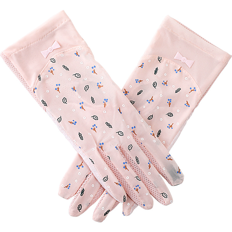 防晒手套女夏季薄款透气防紫外线弹力短款手套开车骑行冰蕾丝手套