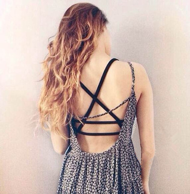 2019春秋新款交叉绑带短款高腰露脐吊带胸衣性感小背心抹胸有胸垫|ru