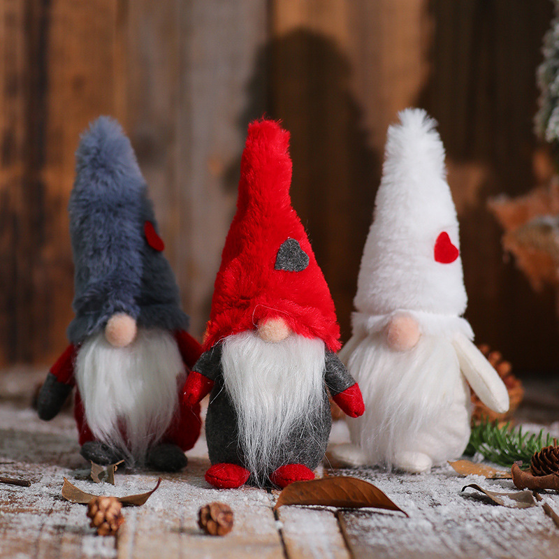 新品短毛绒森林人带脚胡子无脸娃娃 创意森林鲁道夫公仔摆件