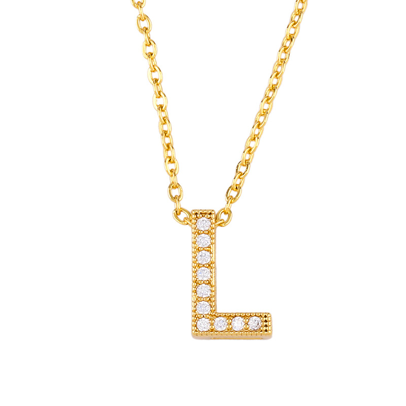 Fashion Letter Copper Gold Plated Zircon Necklace display picture 7