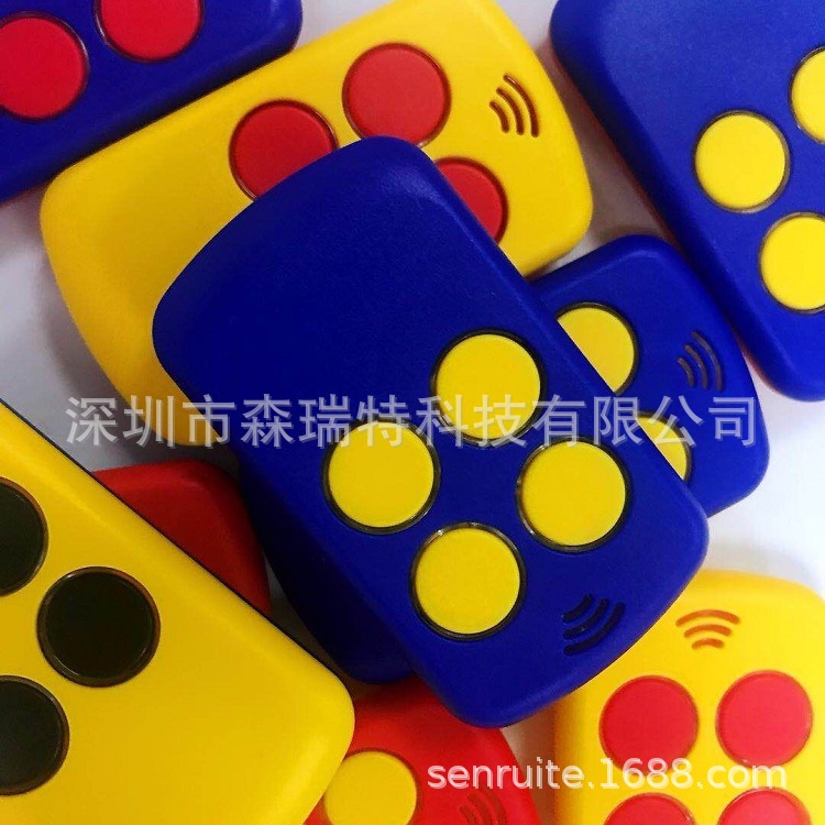 供新款四键遥控器外壳彩色，可为客户设计定制私模塑胶外壳
