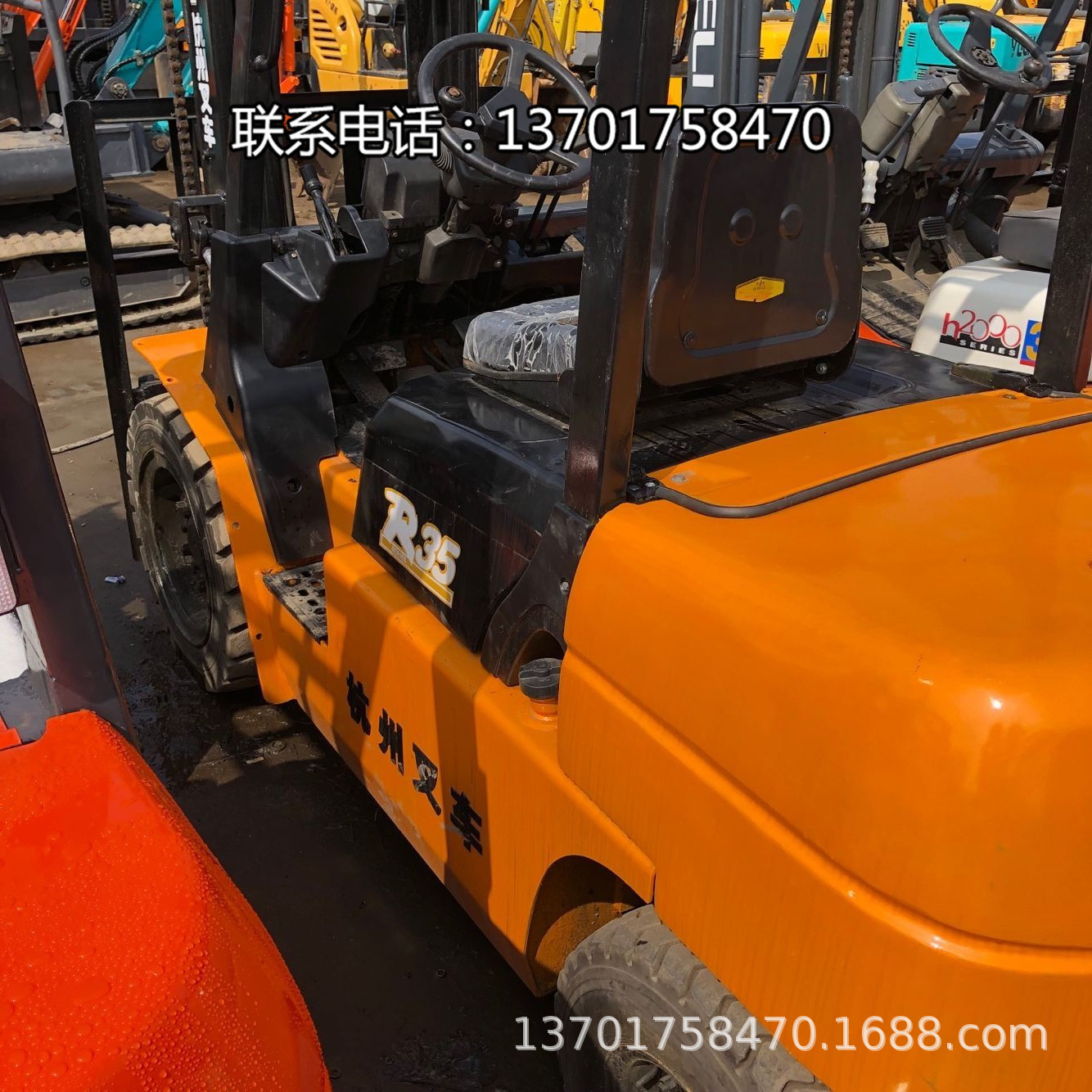 二手3吨3.5吨叉车租赁出售 2手杭州R35柴油叉车 高配电控挡实心胎