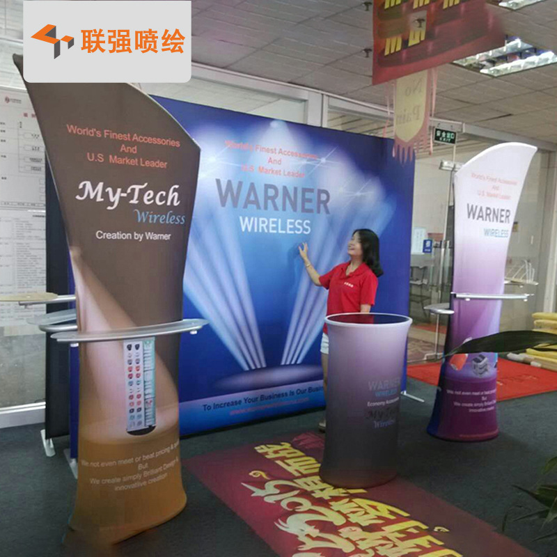 厂家制作热转印铝布秀展示架 背景墙活动展架 布艺展示背景架