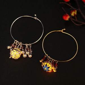 chinese hanfu hair accessory for girls Ancient ornaments Chinese hanfu palace bell luminous Bracelet bell bangle bracelet bracelet sachet ball Cloisonne jewelry accessories