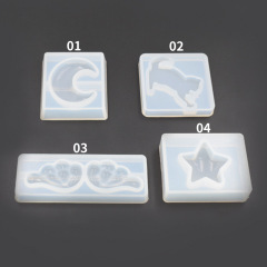 Crystal Resin Pendant Silicone Mold No Sanding DIY Handmade Accessories Moon Cat Wings Pentagram