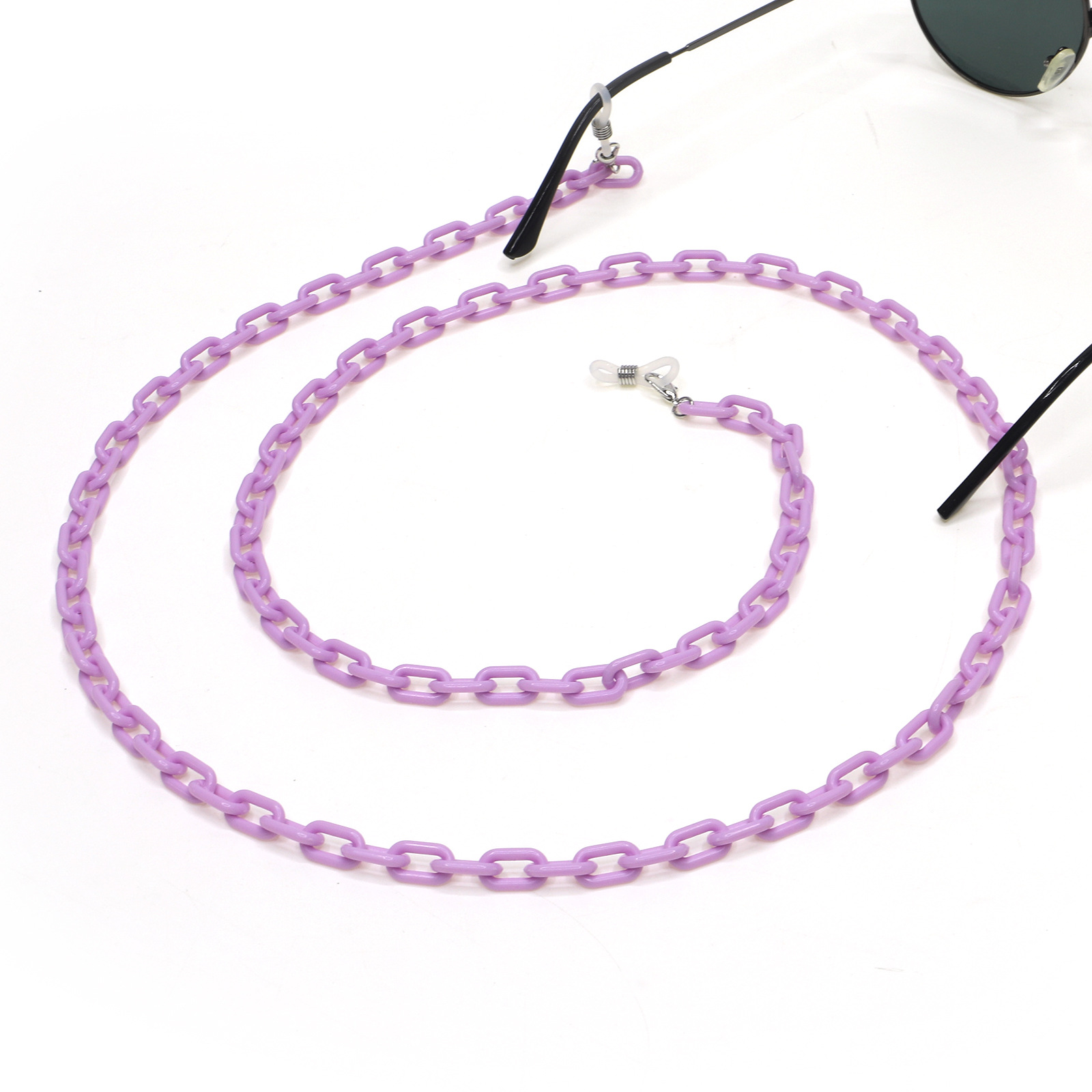 Acrylic Glasses Chain 9 Colors Candy Color Monochromatic Multicolor Concave Shape Creative Glasses Rope display picture 7