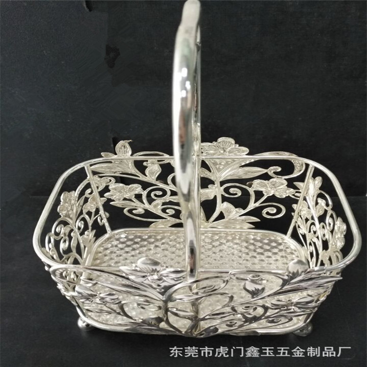 东莞铁线工艺品厂家 定制铁艺电镀果盘架