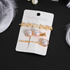 South Korean brand goods, metal hairgrip from pearl, set, hairpins, cute hair accessory, 3 piece set, wholesale