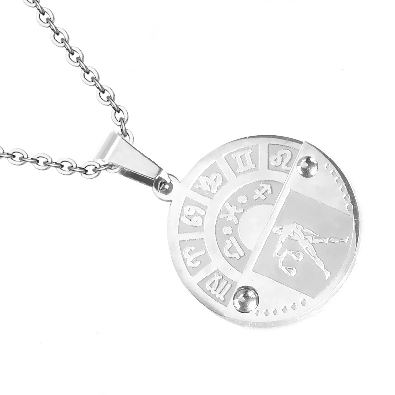 Nihaojewelry Stainless Steel Zodiac Pendant Necklace Jewelry Wholesale display picture 11