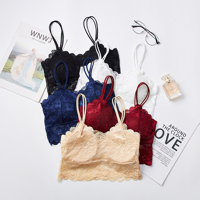 Lace silk short tank top