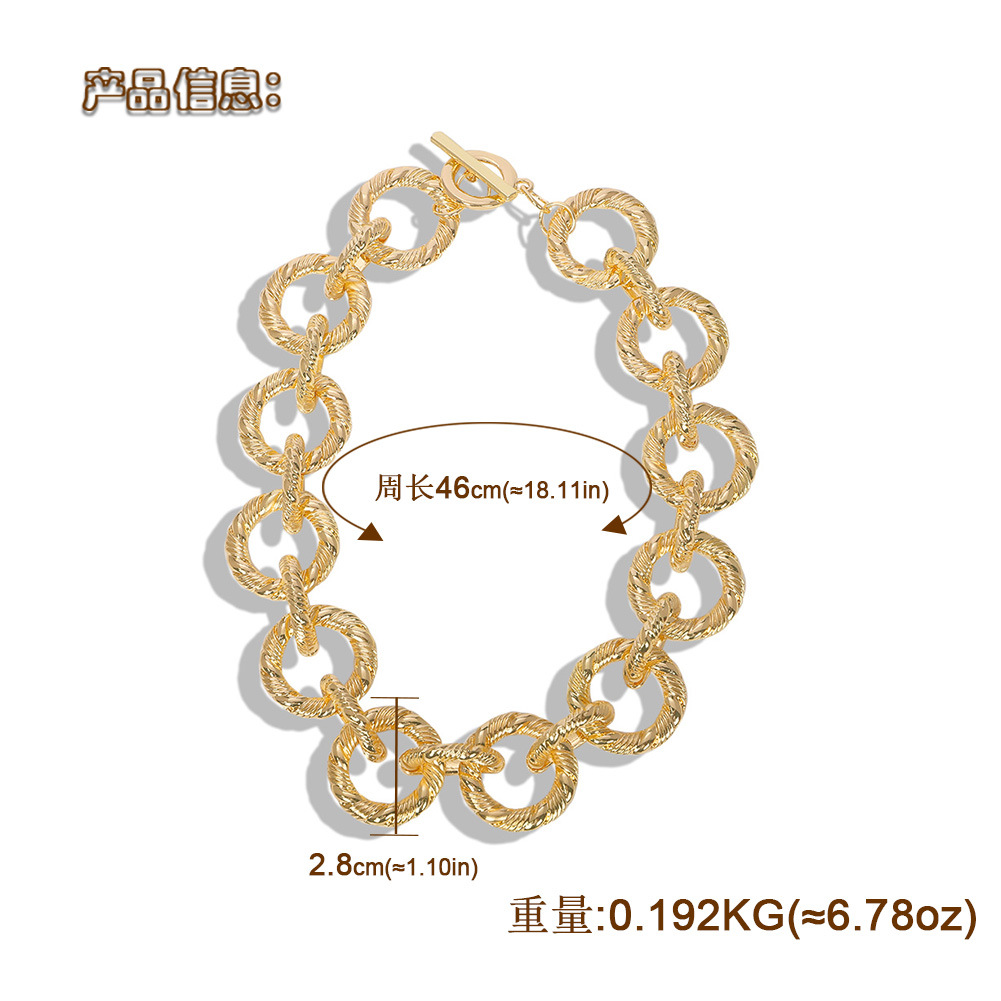 Alloy Bracelet Necklace Set Hip Hop Metal Jewelry Rock Bracelet Necklace Accessories Wholesale display picture 1