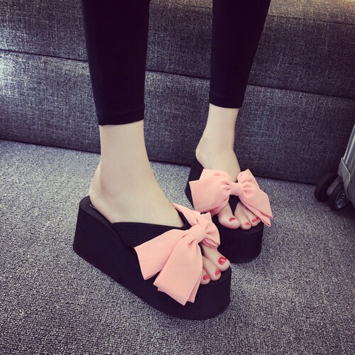 Factory Direct Sales Women's Fashion Outerwear Casual Summer Slipper with Elegant Butterfly Knot New Style Slippers