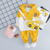 Cartoon set suitable for men and women for early age, autumn, children's clothing, 0-3 years, 2 piece set