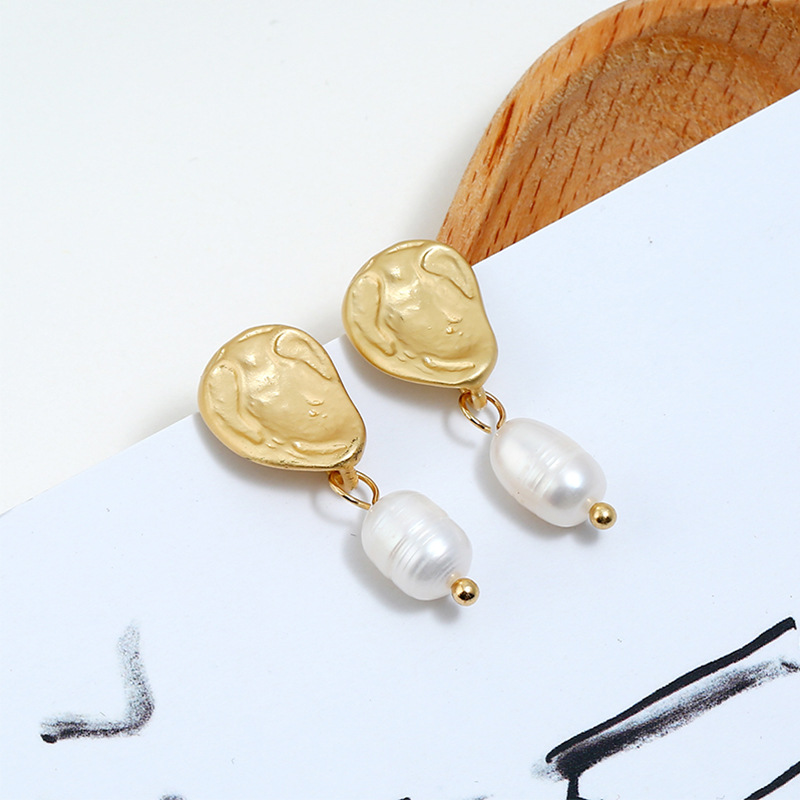 Alloy Fashion Geometric earring(White pearl gold)Fashion Jewelry NHKQ2451-White-pearl-gold